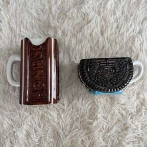 Nestle Crunch & Nabisco Oreo Coffee Mugs vintage Set‎ Novelty Ceramic